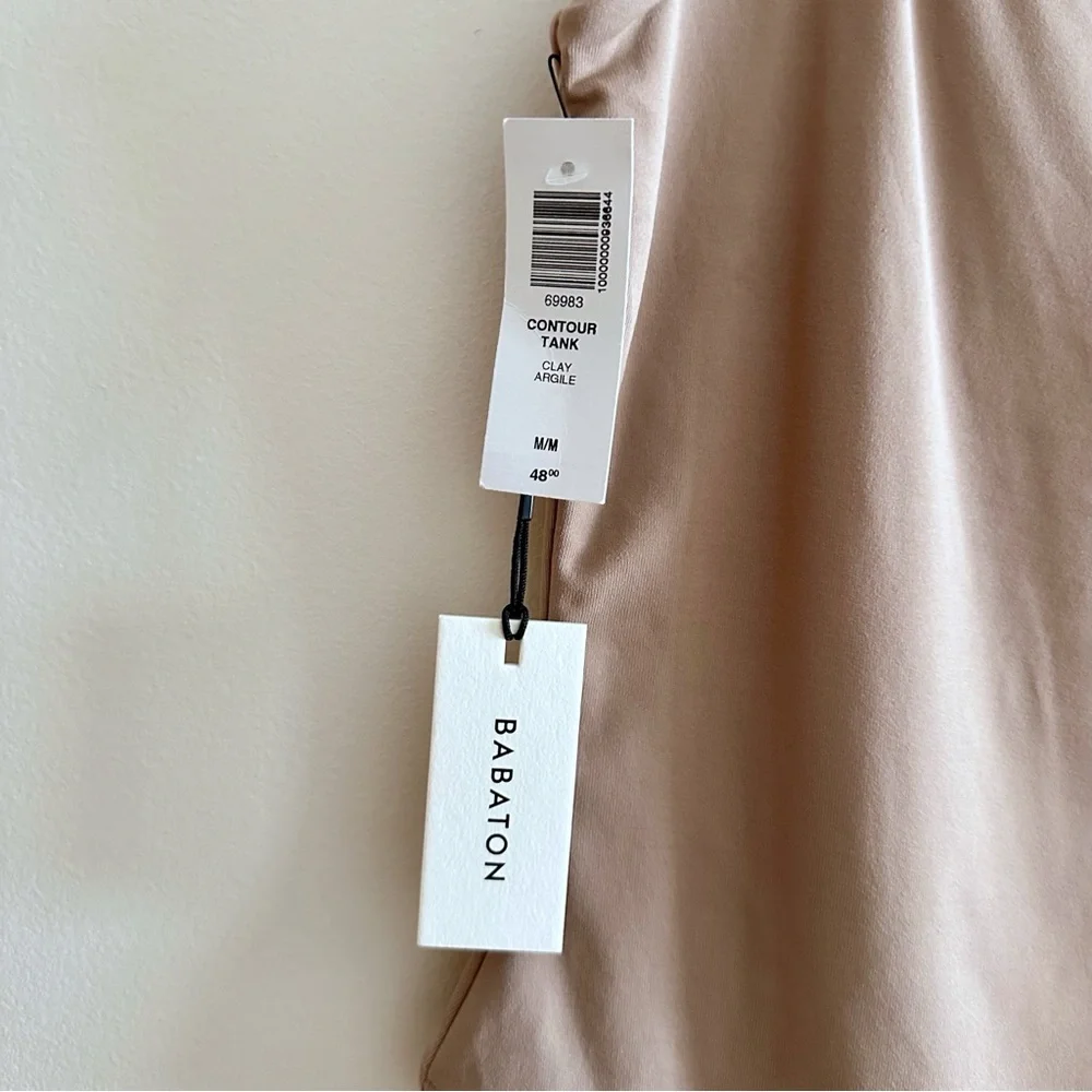 NWT Aritzia Babaton Brown Contour Tank Capsule Minimalist Square neck Bodysuit M - Picture 4 of 5